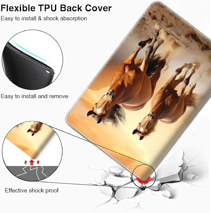 Case for iPad Pro 11 Inch 2022/2021/2020/2018 iPad Air 5th / 4th Gene 10.9 Inch (2022/2020) - Slim Fit Standing Cover with Auto Sleep/Wake，Astronaut Guitar