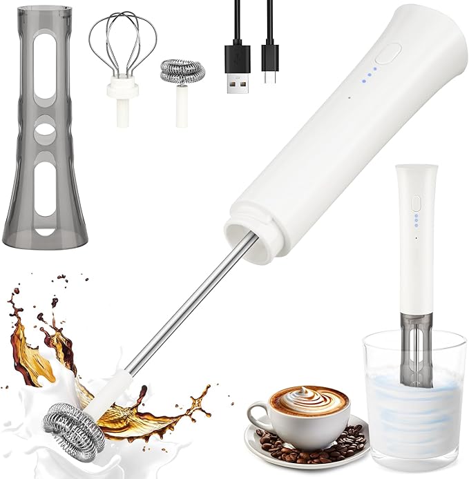 Milk Frother Wand for Coffee,Foamer,Latte,Cappuccino,Chocolate,Egg(White)