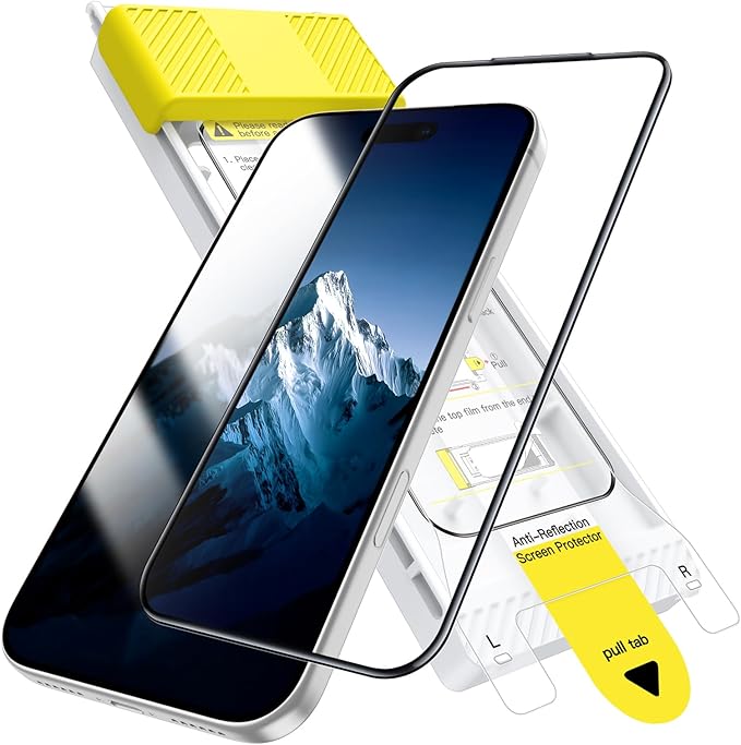 JETech Infinity AR Screen Protector for iPhone 17 Pro AR Anti-Reflective Coating 9H+ 3D Full Coverage Tempered Glass Military-Grade Shatterproof Smudge-Resistant Easy Install 1-Pack