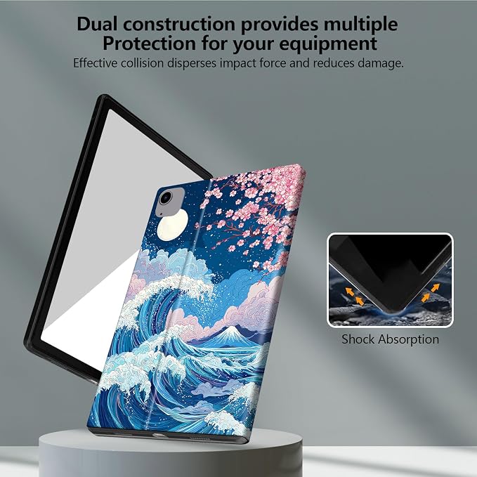 for iPad Air 13 Inch Case (M3/M2-2025/2024 Release) Slim iPad 13 Protective Case with Stand Hard Back Shell for iPad Air 13 Auto Wake/Sleep 1776 American Flag with Bullets