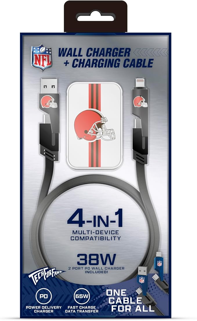 SOAR NFL Slim Wall Charger and 4 In 1 Multi Charging Cable