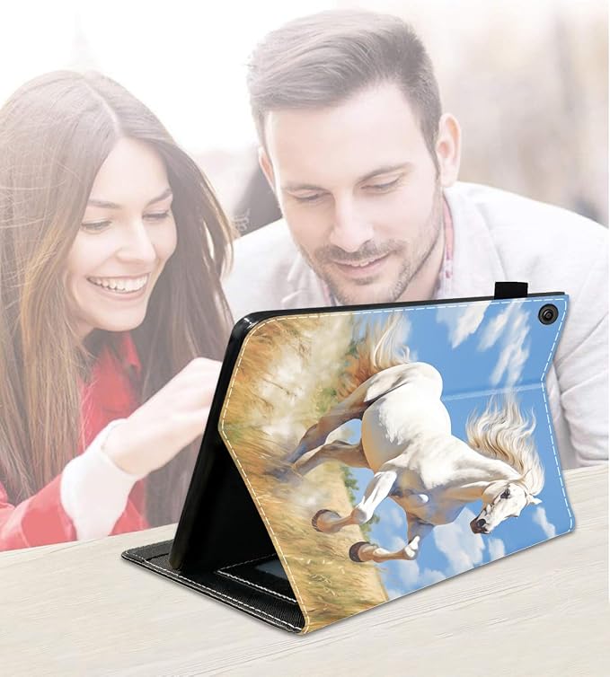 Case for Amazon Fire HD 10 Tablet (9th/7th Generation 2019/2017 Release) Slim PU Leather Cover with Card Slot &amp Auto Wake/Sleep for Fire 10.1 Tablet African American Girl