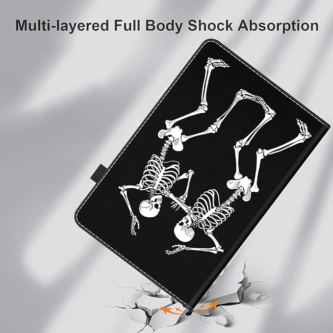 Case for Amazon Kindle Fire Max 11 Case (13th Gen 2023 Release) 11，Slim Fit Foldable Standing Cover Case with Auto Sleep/Wake for Fire 11 Max Tablet，Skull and Fire