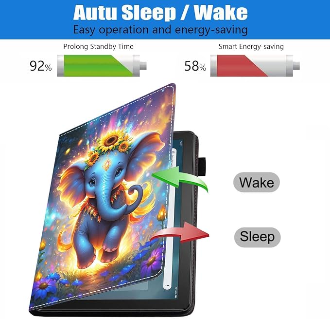Case for Amazon Fire HD 8/HD 8 Plus Tablet (8 12th/10th Generation 2024/2022/2020 Release) Slim PU Leather Stand Folio Cover with Auto Wake Sleep African Woman Wolf