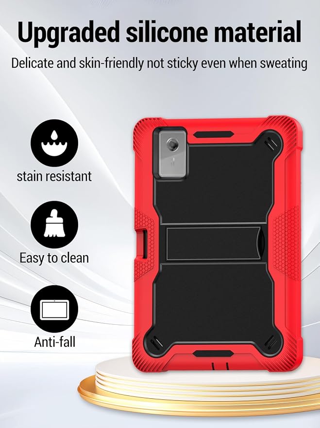for Lenovo Idea Tab Plus/Tab K12（12.1 Inch） Android Tablet Protective caseShockproof Lightweight Silicone Protective Cover with StandChild-Friendly ProtectionEasy to Clean DesignBlack