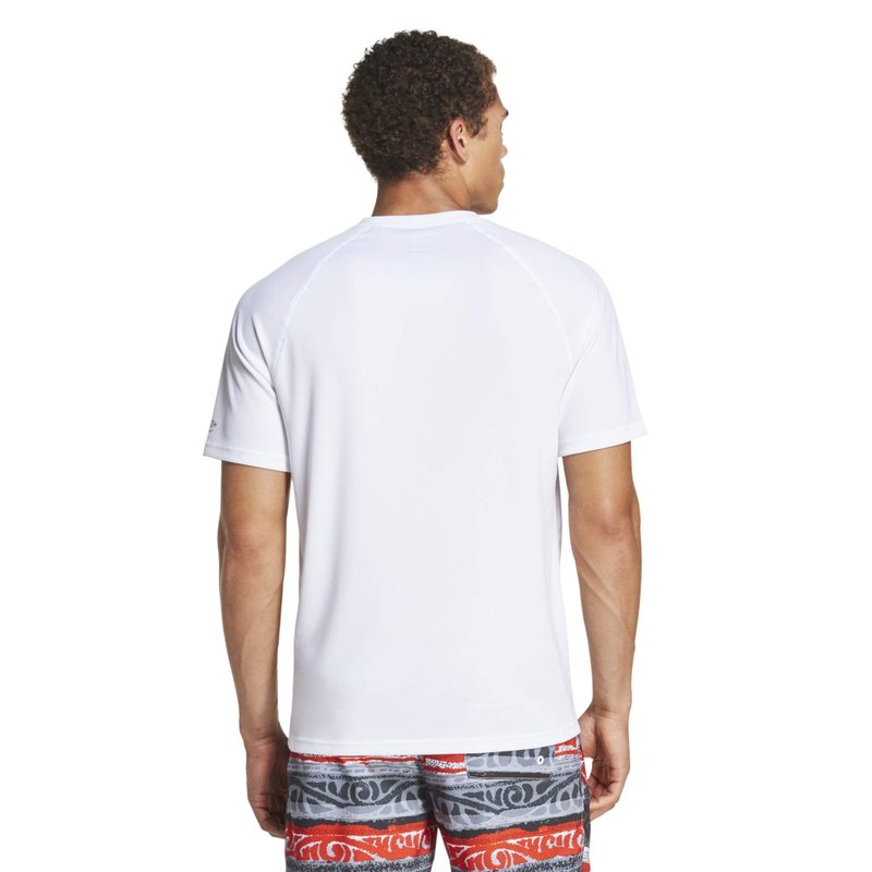 Speedo Men's Uv Swim Shirt Short Sleeve Regular Fit Solid White
