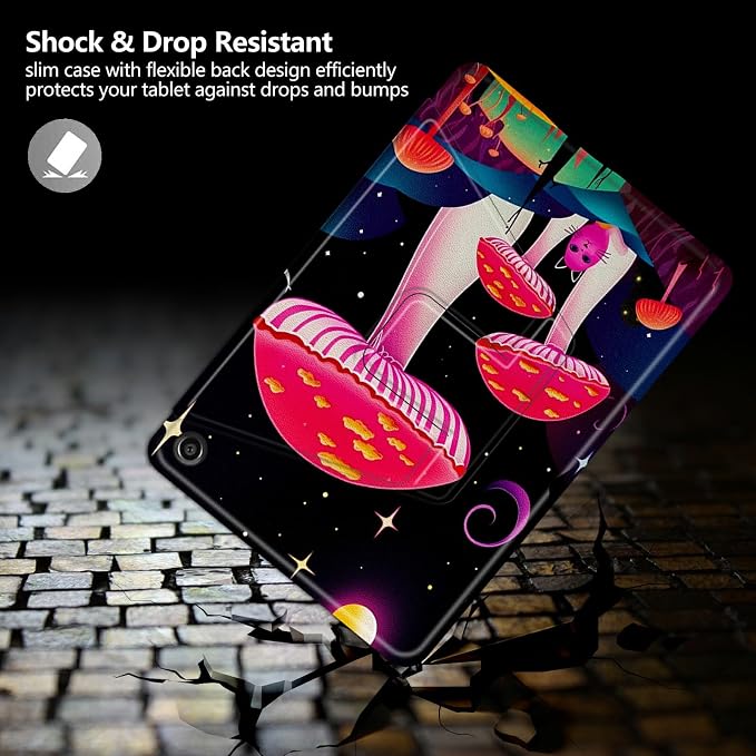 American Flag Deer Pattern Case for All-New Amazon Kindle Fire 7 Inch Tablet (9th/7th/5th Generation 2019/2017/2015 Release)360 Degree Rotating Stand Protective Cover with Auto Sleep/Wake