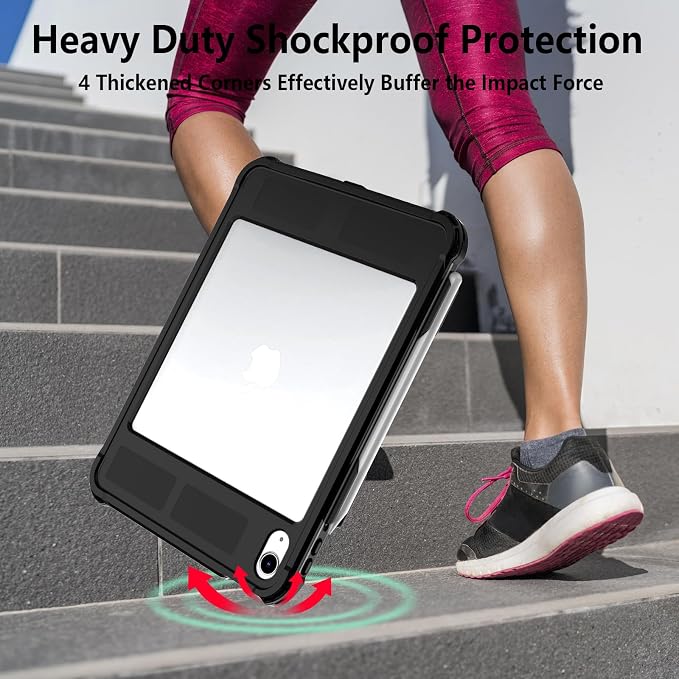 10.2 Waterproof Case Compatible with iPad 9th 8th 7th Generation 2021/2020/2019 Built-in Screen Protector with Strap Stand Pencil Holder Full Body Heavy Duty Protective Shockproof