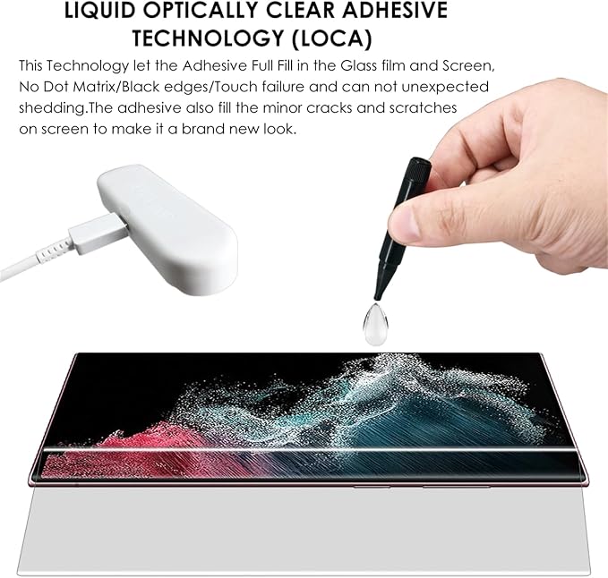 Galaxy Note 10 Plus Tempered Glass Screen Protector UV Set - 3 Pack Scratch Repair Fingerprint-ID Compatible Sensitive Touch Full Coverage Without Black Edges