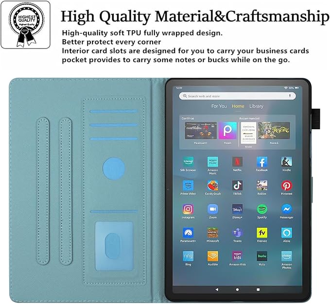 Case for Amazon Fire Max 11 Tablet (13th Generation 2023 Release) Auto Wake/Sleep Premium PU Leather Folding Stand Cover with Pen Holder &amp Multiple Viewing Angles - Beach