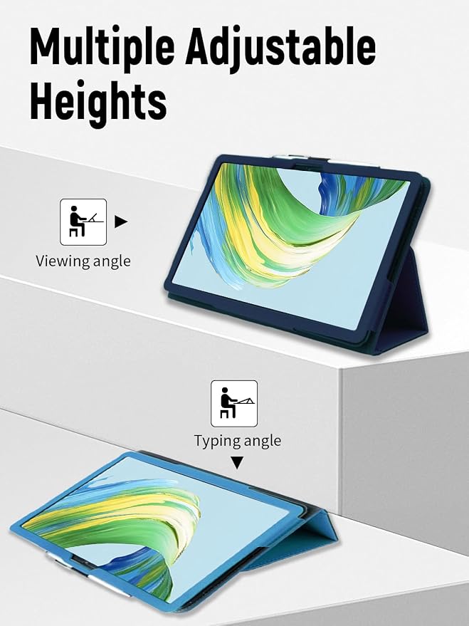 11 Case for TCL NXTPAPER 11 Gen 2 Tablet 9465X (Black) | PU Leather Folding Cover with Pen Holder and Wrist Strap Business Travel Portable