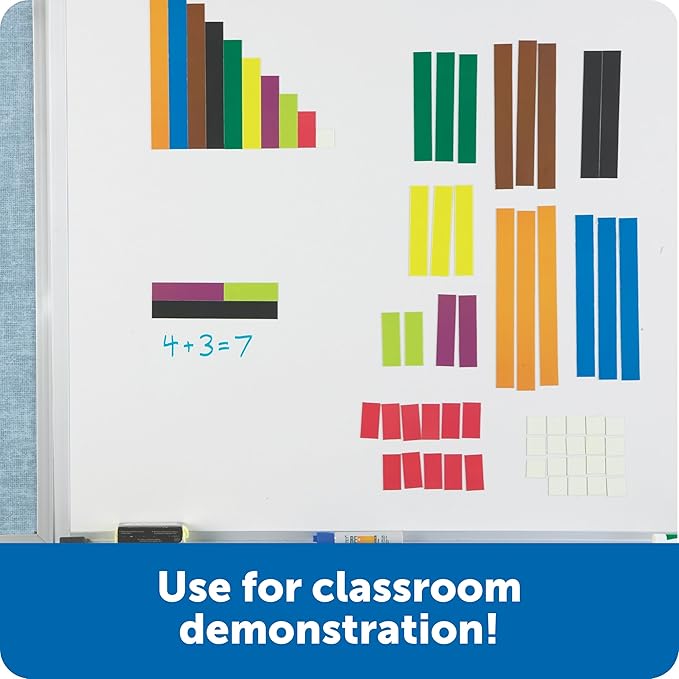 Learning Resources Magnetic Cuisenaire Rods, Early Match Concepts, School Supplies, Multicolor, 64 Pieces