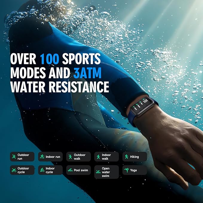 Enfit Fitness Trackers,Smart Watch with 1.47"Color Screen,100+Sport Modes Fitness Watch with Heart Rate Sleep Monitor, Pedometer Step Counter Watch, 3TAM Waterproof Activity Trackers for Women Men,BU