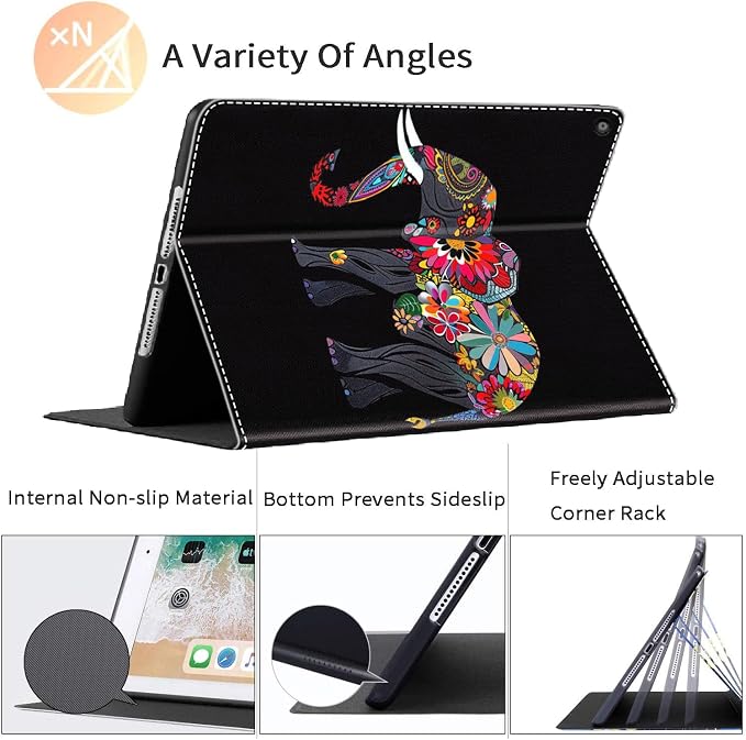 Case for iPad 10th Generation (2022 Release) 10.9 Inch Durable Shockproof Protective Cover for New iPad 10th gen 10.9 2022 Elephant Sunflower