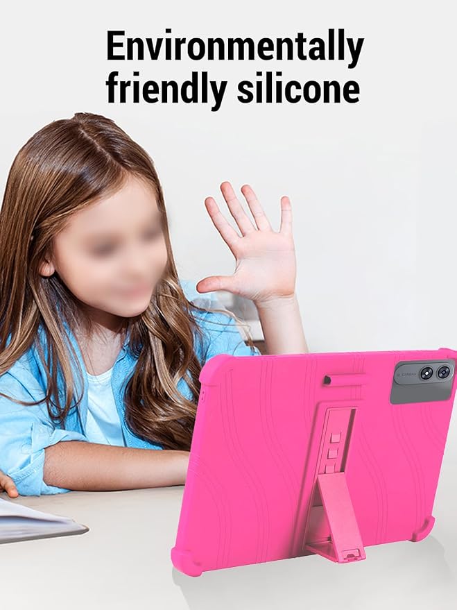 for TABWEE T60 Pro (13.4 Inch) Android 16 Tablet Protective case Shockproof Lightweight Silicone Protective Cover with Stand Child-Friendly Protection Easy to Clean Design Black.