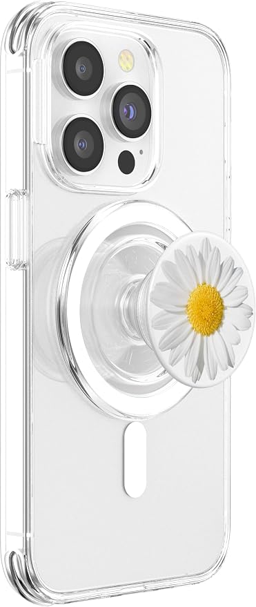 Cute White Daisy Flower Yellow So Pretty On White Background PopSockets PopGrip: Swappable Grip for Phones &amp Tablets