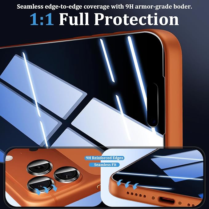 (3+2 Pack) 360° Privacy Screen Protector for iPhone 16 Pro Max 【4 Way Anti Spy】 + Camera Lens Protector9H Shatterproof Anti-PeepBubble-Free Case Friendly Easy Installation Frame Included
