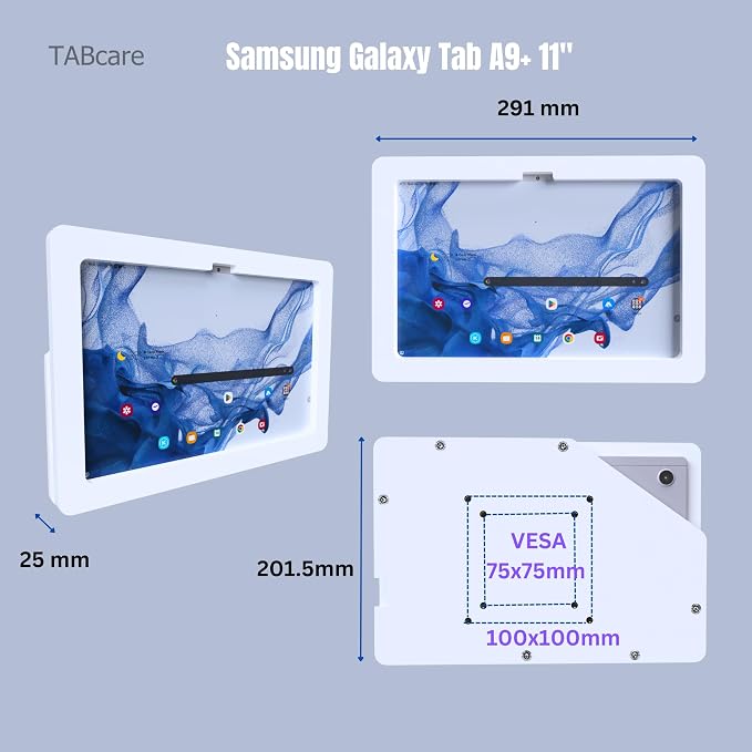 Anti-Theft Acrylic Case with EZ Foldable Aluminum Desktop Stand for Samsung Galaxy TAB Tablets (Black TAB A8 10.5)