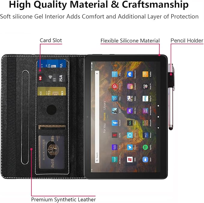 Case for All-New Amazon Fire HD 10 &amp 10 Plus Tablet 10.1 (13th/11th Generation 2023/2021 Release) - Slim PU Leather Folio Smart Cover with Auto Wake/Sleep Bible Verse Psalm 46:5