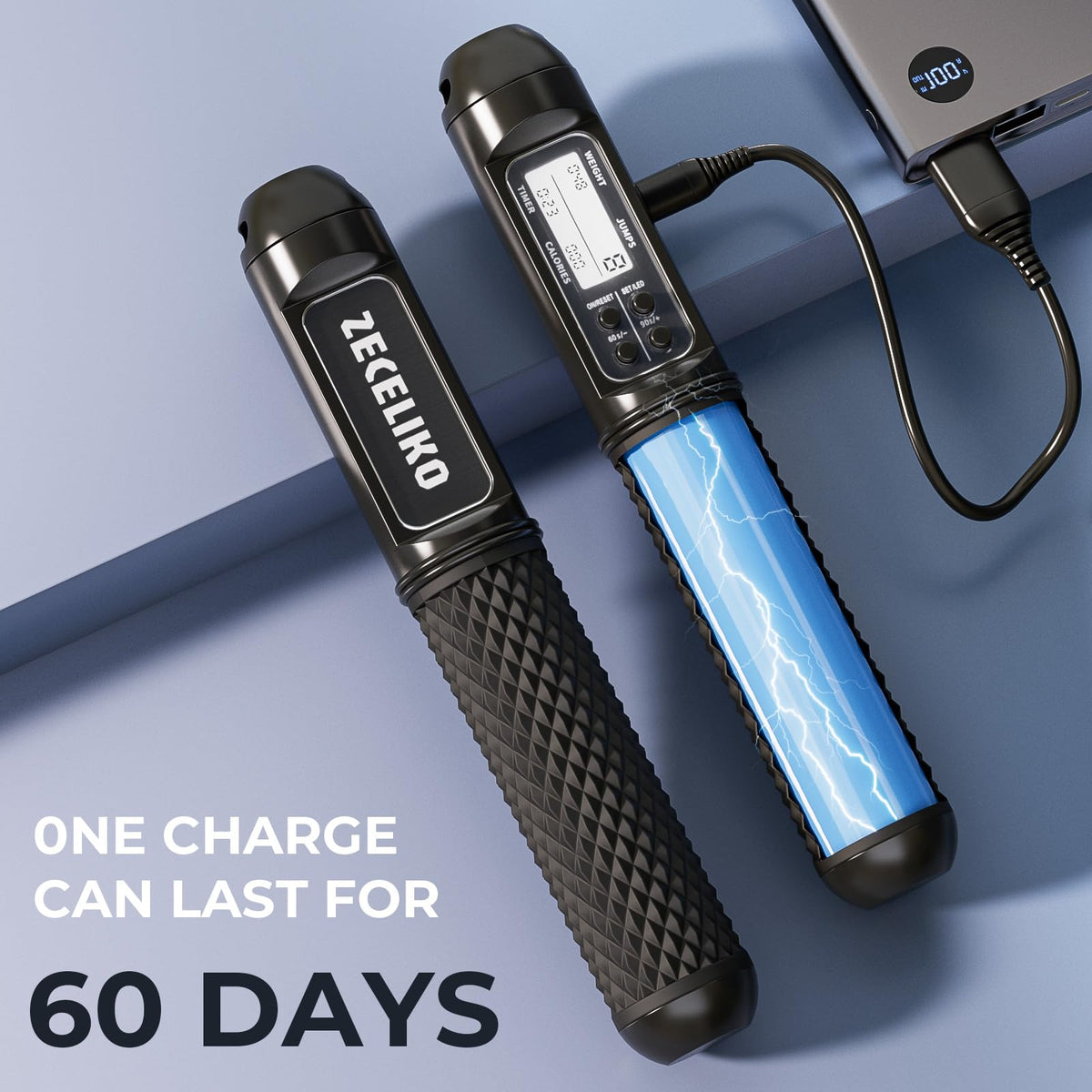 ZECELIKO Cordless Weighted Jump Ropes for Home Gym and HIIT Workouts