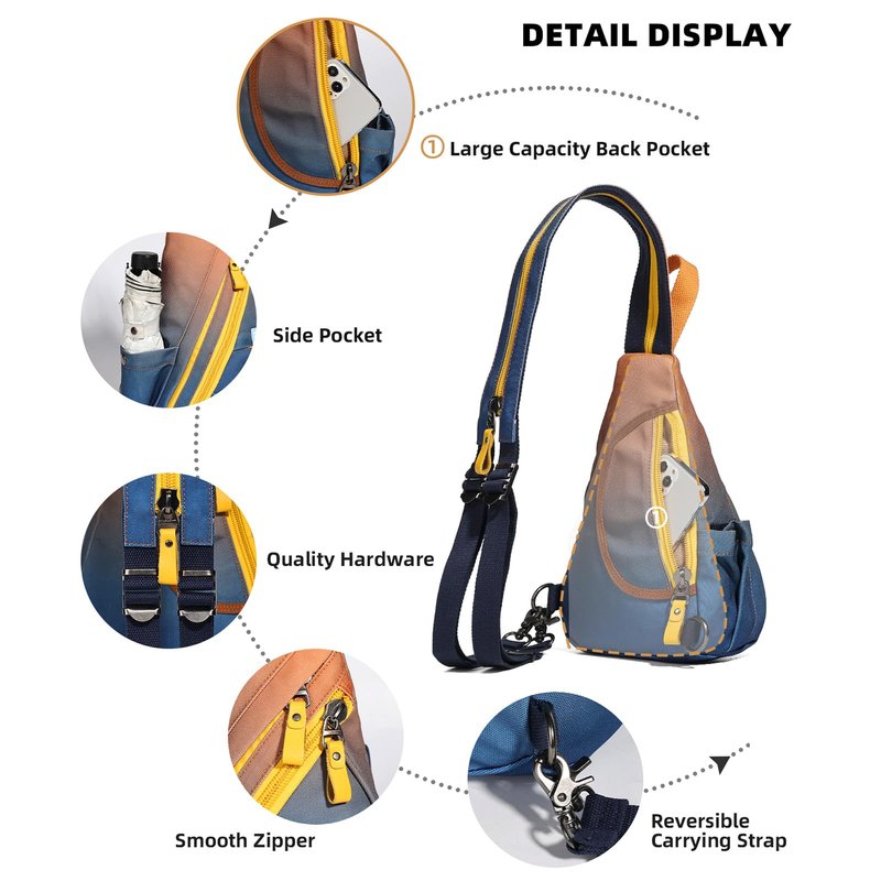KL928 Sling Bag - Small Crossbody Backpack Shoulder Casual Daypack Rucksack for Men Women