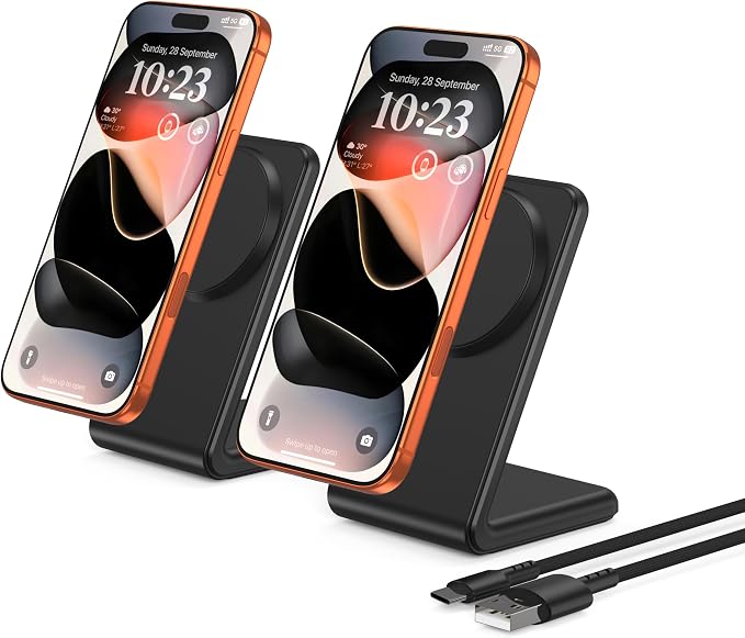 2Pack for MagSafe Charger- Magnetic Wireless Charger for iPhone 12-17Black | Fast Charging | Magnetic iPhone Charging | for iPhone Charger Stand