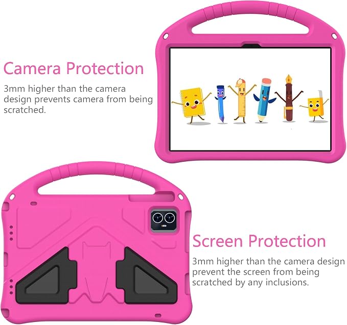 for Revvl Tab 2 Case 2025 Kids EVA Cover with Strap Handle Stand for Tmobile Revvl Tab 2 Case 10.1'' Black