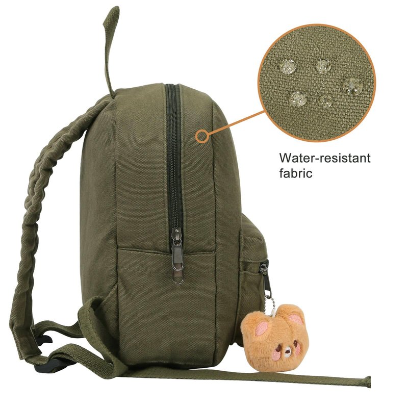 Phaoullzon Teen Girls Mini Backpack Purse Kids Canvas Small Tiny Cute Bag,Olive green