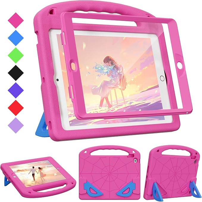 Kids Case for iPad 9th/8th/7th Gen. (10.2-inch 2021/2020/2019) | Shockproof Cover with Built-in Screen Protector and Stand Black