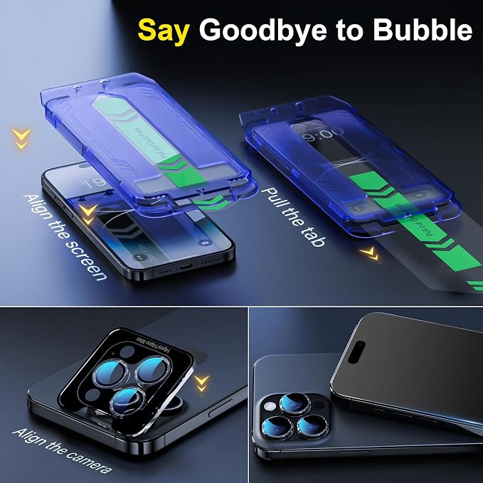 YWXTW 2 Pack Matte Screen Protector for iPhone 14 Pro Max 6.9 Inch + 1 Set Camera Lens Protector Anti Glare Anti Fingerprint 14 Pro Max Glass Screen Protector Bubble Free Smooth as Silk
