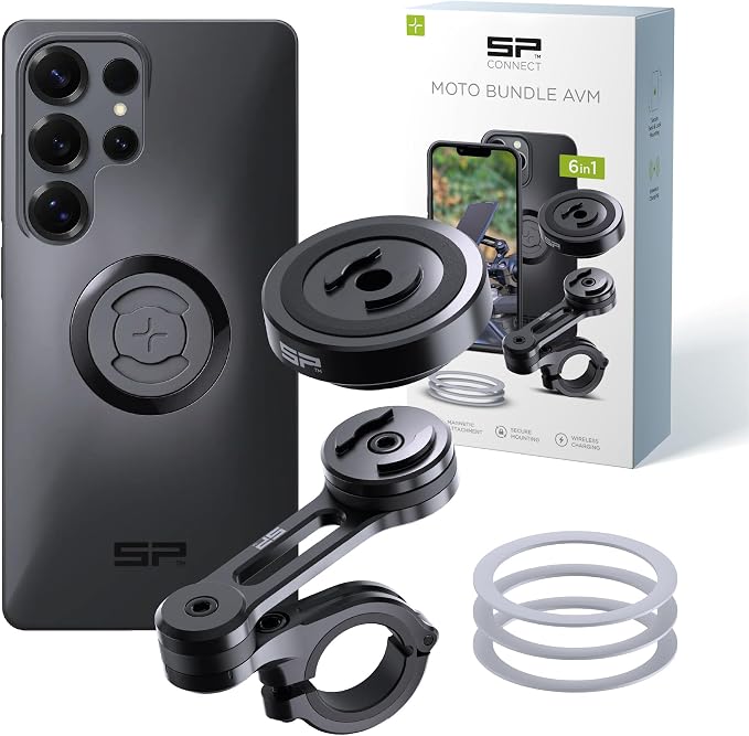 SP CONNECT Moto Bundle II with Anti Vibrations Module| SPC+ | Compatible with for Samsung S20| Motorcycle Phone Mount |Phone Mount for Motorcycle Handlebars | Cell Phone Holder