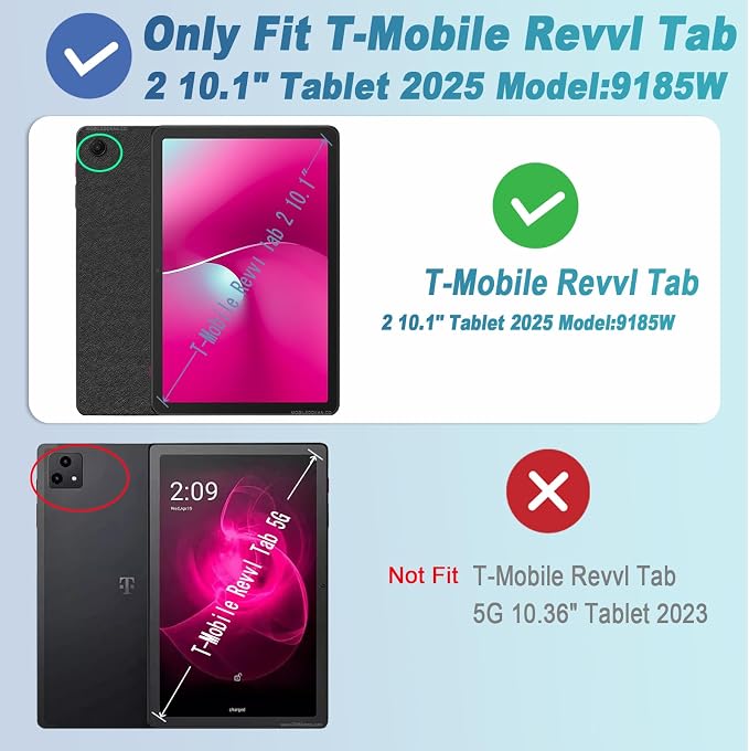 ACdream Case for T-Mobile Revvl Tab 2 10.1 Tablet 2025 Model:9185W(NOT FIT Revvl Tab 5G 10.36) with [Glass Screen Protector] Slim Lightweight Smart Shell Stand Cover Magnetic Feature Agave Green
