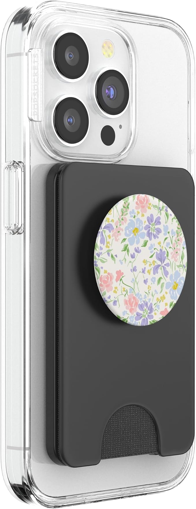White Pastel Floral Pattern PopSockets Adhesive PopGrip
