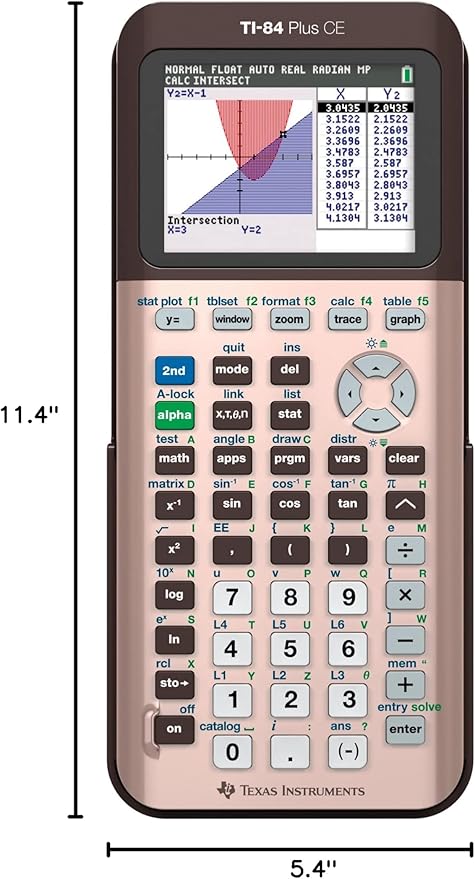 Texas Instruments TI-84 Plus CE Color Graphing Calculator, Rose Gold (Metallic)