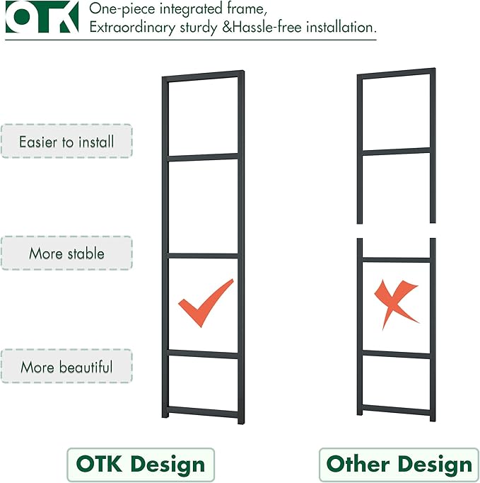 OTK 4 Tier Bookshelf, Tall Bookcase, Office Shelf Storage Organizer, Modern Book Shelf for Living Room, Bedroom, and Home Office, Vintage