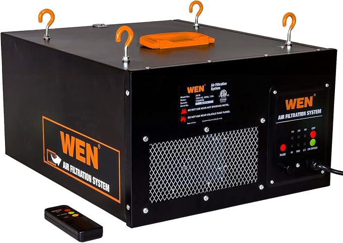 WEN 3410 3-Speed Remote-Controlled Air Filtration System, Basic w/ RF Remote