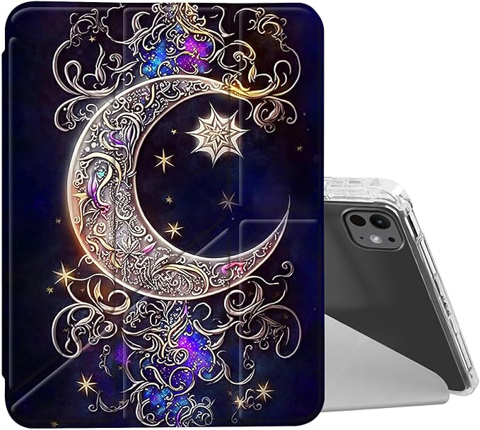 for iPad 10.2 &amp 10.5/iPad 9th/8th/7th Generation 10.2 2021 2020 2019 Case Mutil Angles Folding Y-Shaped Stand Cover with Pencil Holder Auto Wake/SleepAmerican Flag and Cow