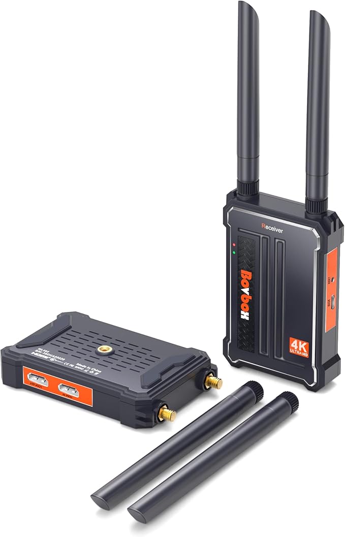 Wireless HDMI Transmitter and Receiver 4K: 2.4/5.0GHz HDMI Wireless Extender Kit for Streaming Video/Audio from DSLR/Camera/Projector/DVR/Laptop/PS4, 490FT (150M) Long Range 0.1S Low Latency