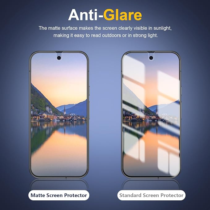 [2 Pack] Anti Glare Matte Privacy TPU Screen Protector for Google Pixel 10 (Not Glass) Fingerprint Sensor Compatible Full Adhesive Flexible Film Easy Installation