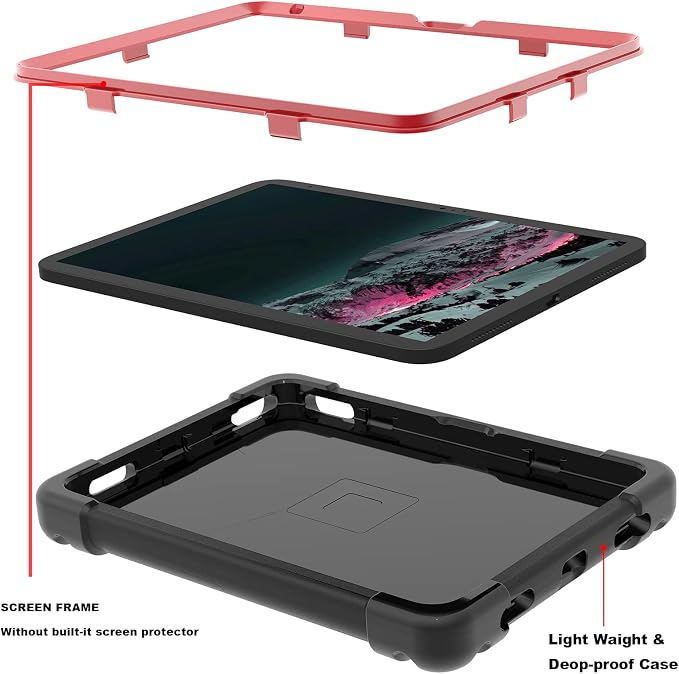 AKABEILA Compatible with Amazon Fire HD 8 2020/2022 Tablet Case，Rugged Kids Case with Stand Lightweight Shockproof Kids Friendly Tablet Cover Black