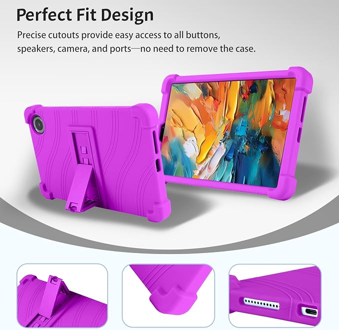 Case for TCL TAB 8 NXTPAPER 5G 8.7-Inch Tablet – Shockproof Silicone Protective Cover with Kickstand Drop-Resistant Business Style (Black)