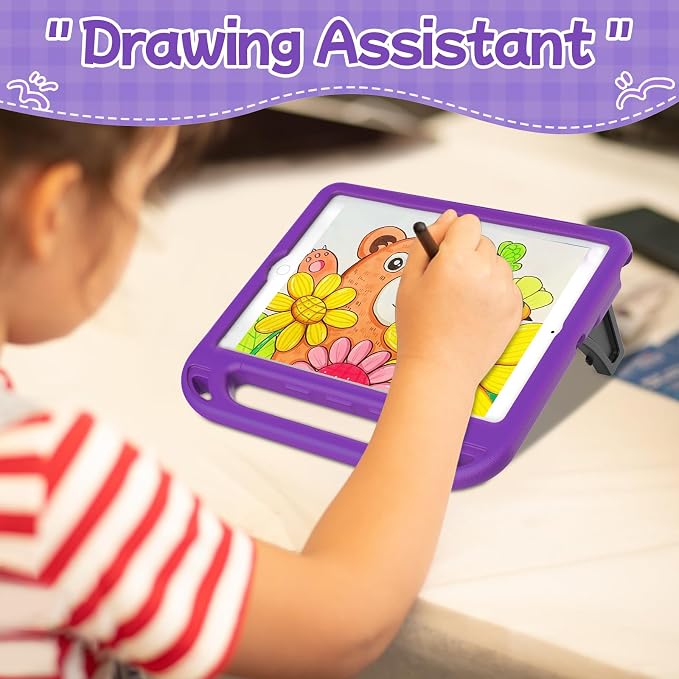BMOUO Kids Case for iPad 9th/8th/7th Generation (iPad 10.2 Inch 2021/2020/2019) with Built-in Screen Protector Durable Shockproof Handle Stand iPad 9th 8th 7th Generation Case for Kids Black