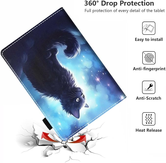 Case for Amazon Kindle Fire HD 8/Fire HD 8 Plus Tablet (12th/10th Generation 2024/2022/2020 Release) - PU Leather Folio Cover with Smart Auto Wake/Sleep Bald Eagle