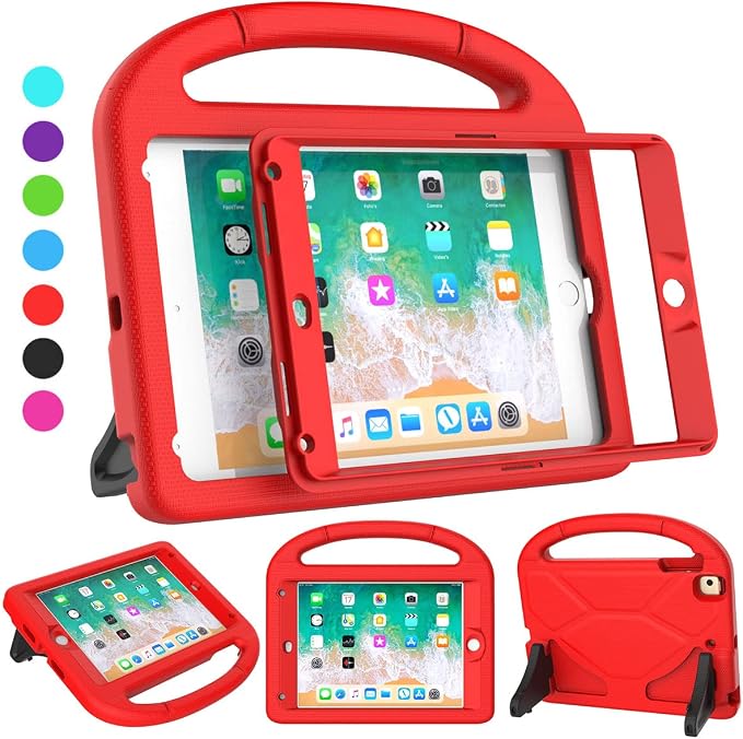 SUPLIK Kids Case for iPad mini 4/5 (7.9) Built-in Screen Protector Durable Shockproof Protective Cover with Handle Stand for 7.9 inch Apple iPad mini 4th/5th Generation Black