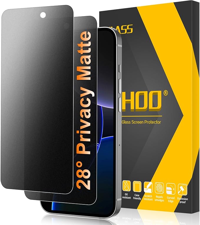 [2 Pack] Matte Privacy Glass Screen Protector Designed for iPhone 11 / iPhone XR Anti-Glare Anti-Fingerprint Install Frame 9H Tempered Glass