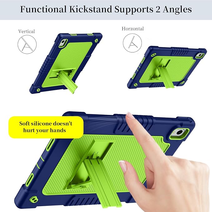 Compatible with Walmart Onn.11 Tablet Pro Case 2024 (Model:100146660) Silicone Hard Back Hybrid Cover Built in Kickstand Shoulder Strap Case for Onn 11 Tablet Pro 11 inch (Black)