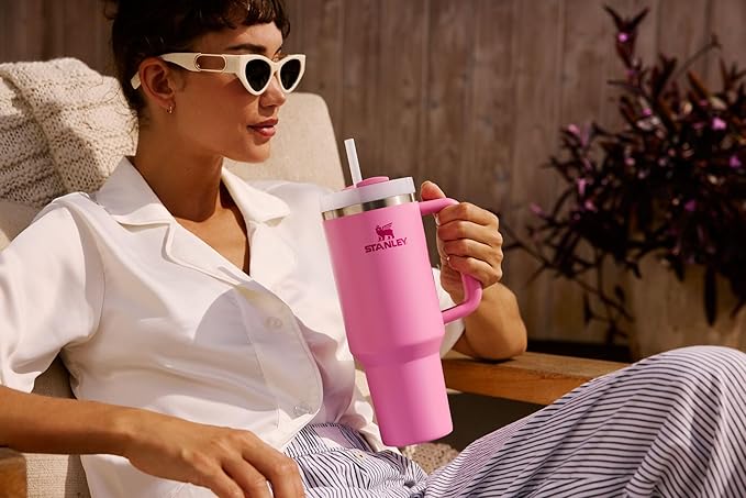 STANLEY Quencher H2.0 Tumbler with Handle and Straw 40 oz | Flowstate 3-Position Lid | Cup Holder Compatible for Travel | Insulated Stainless Steel Cup | BPA-Free | Soft Orchid