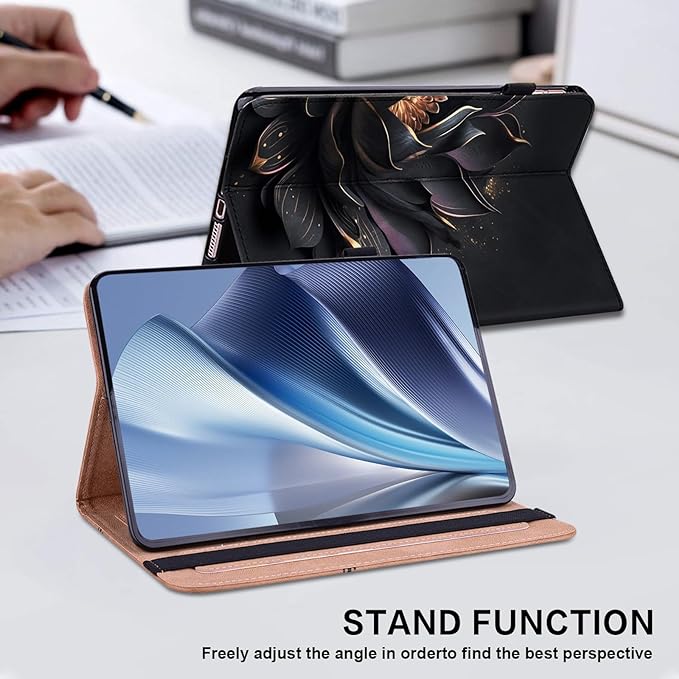 Case for iPad (A16) 11th Generation 11 Inch 2025 iPad 10th Generation 10.9 inch 2022 Auto Wake/Sleep Pencil Holder Flip Wallet Leather Cover Bicolor Marble