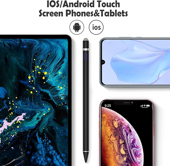 Active Stylus Pen for Touch ScreensDual Pen Tips for iOS &amp Android Drawing &amp WritingHigh Precise Digital Pencil for Apple iPhone 16/15/14/13/12/11/X/8iPad Air/Pro/MiniPhone/Tablet/Sam-sung