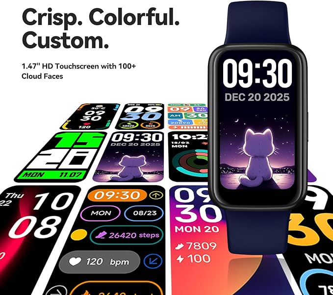 Enfit Fitness Trackers,Smart Watch with 1.47"Color Screen,100+Sport Modes Fitness Watch with Heart Rate Sleep Monitor, Pedometer Step Counter Watch, 3TAM Waterproof Activity Trackers for Women Men,BU